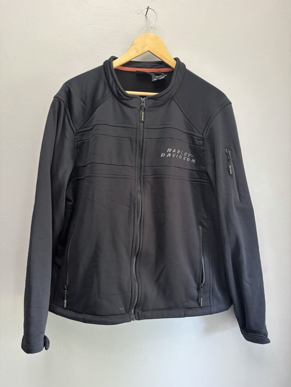 HARLEY DAVIDSON Precision Soft shell jacket Black Mens L (0100) Excellent